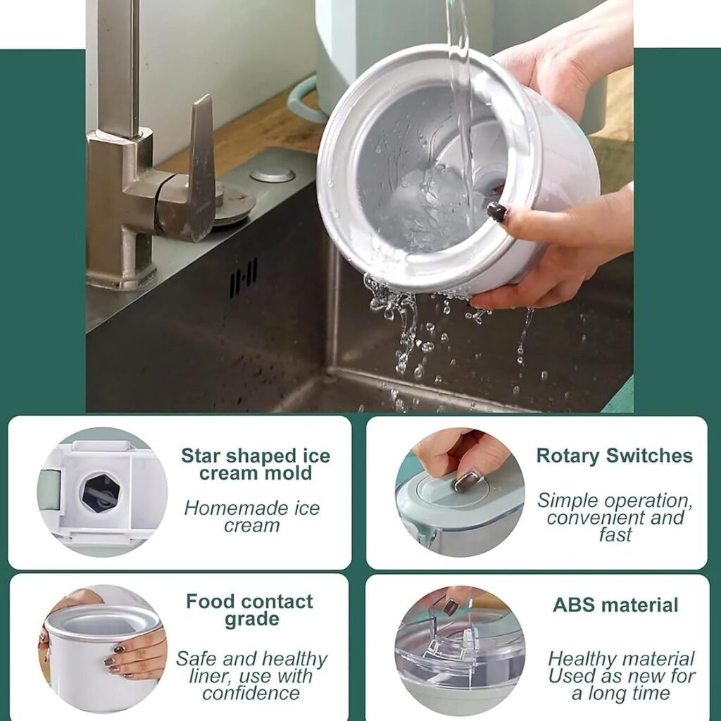 Automatic Mini Soft Serve Ice Cream Maker, DIY Fruit Dessert Machine