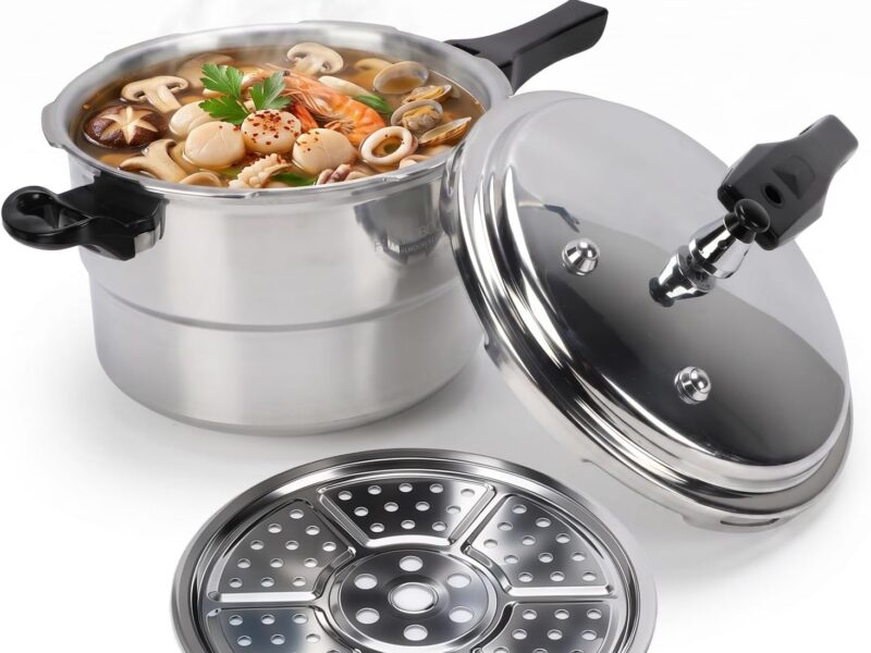 Aluminium Alloy Pressure Cooker with Steam Rack, 5L