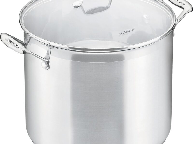 Scanpan Impact Stainless Steel Stockpot, Glass Lid, 11 Litre