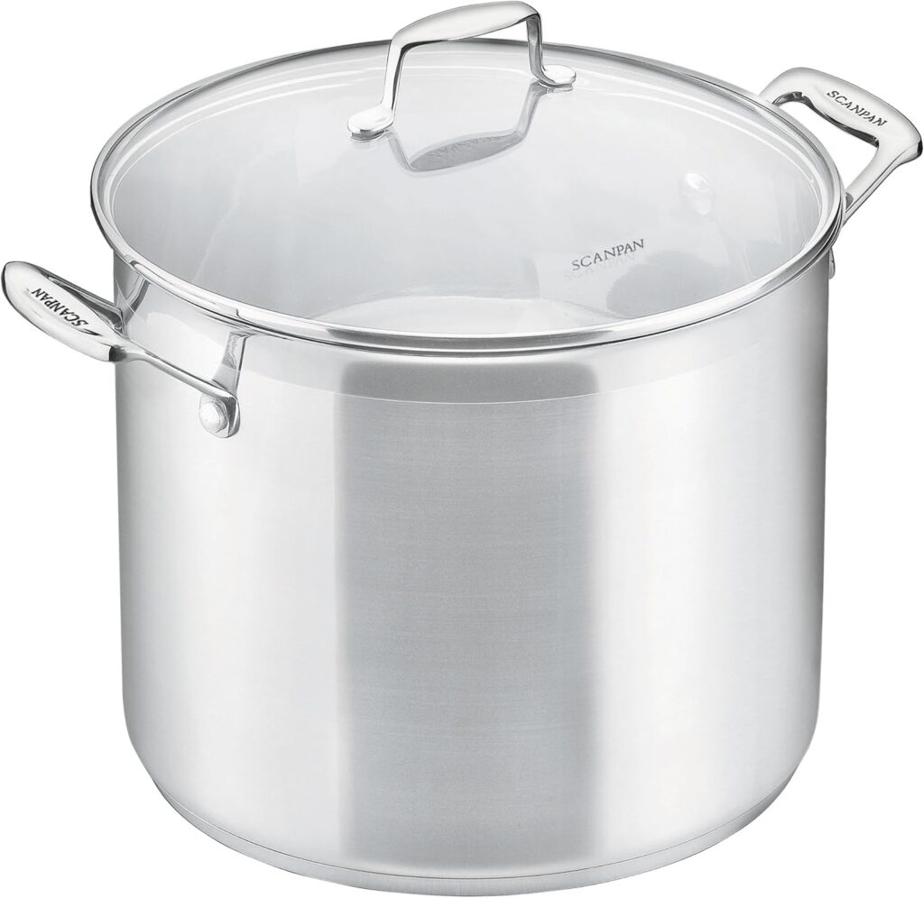 Scanpan Impact Stainless Steel Stockpot, 24 cm, Tempered Glass Lid