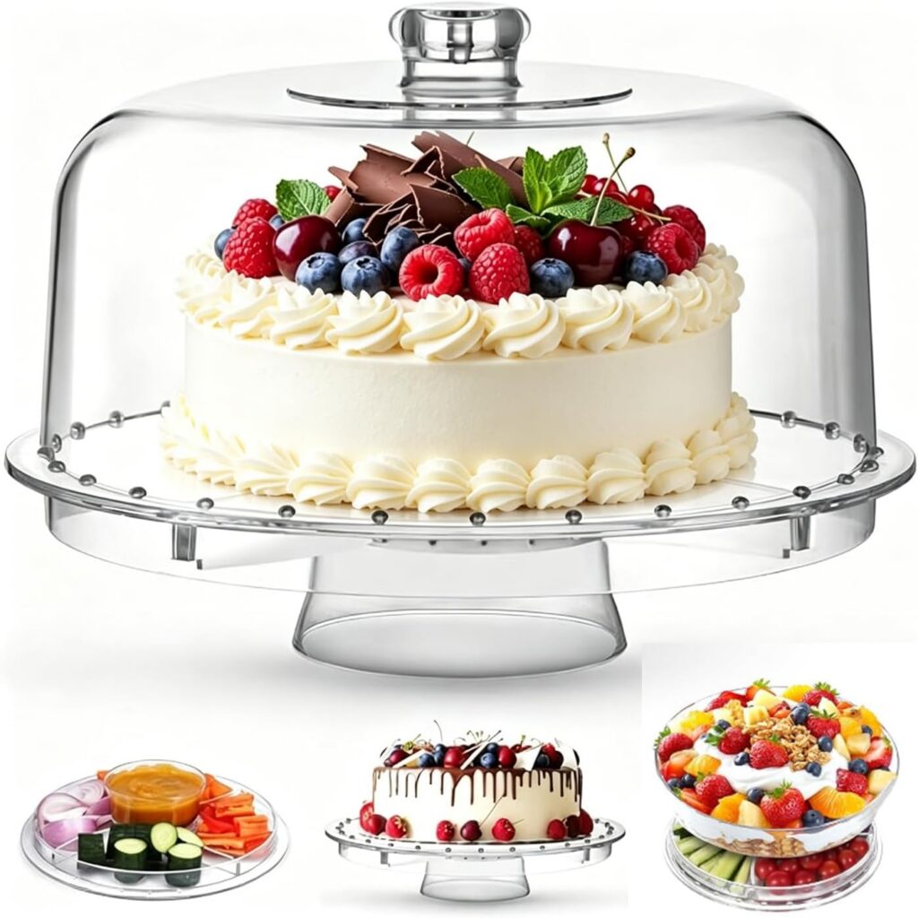 Six-in-One Acrylic Domed Cake Stand & Punch Bowl