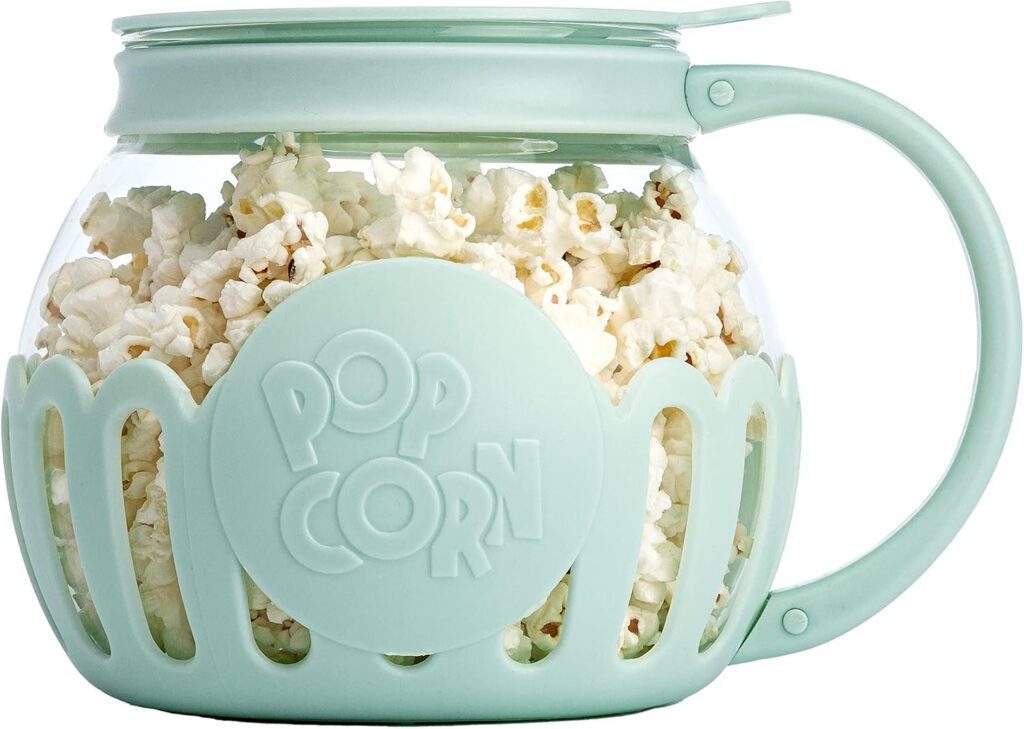 Ecolution Micro-Pop Microwave Popcorn Popper, Butter Melt Lid, 1.5-Quart Aqua