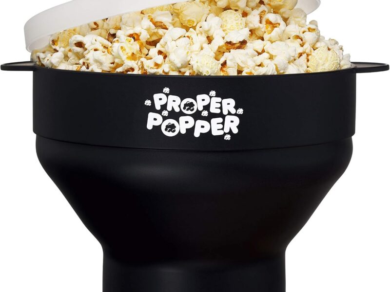 Proper Popper Original Collapsible Silicone Microwave Popcorn Maker, Black