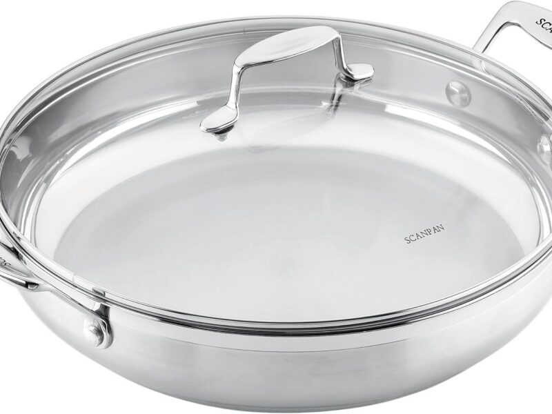 Scanpan Impact Stainless Steel Chef Pan with Lid, 32cm