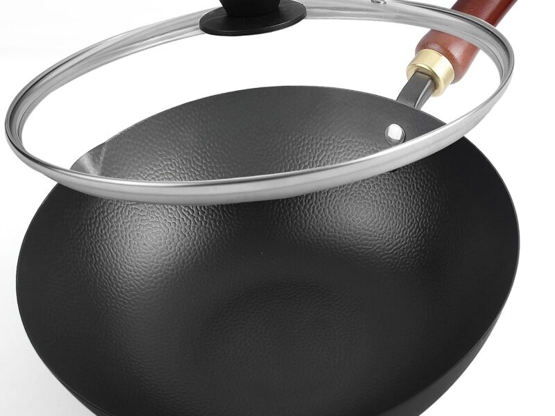 Souped Up Recipes Carbon Steel Wok, 10 Inch with Lid