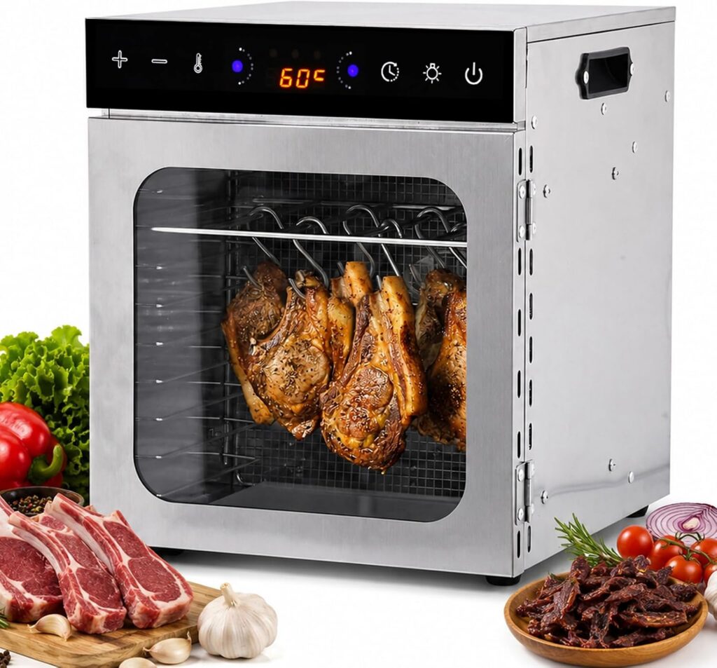 10-Tier Food Dehydrator, Jerky Dryer with 10 Hanging Hooks
