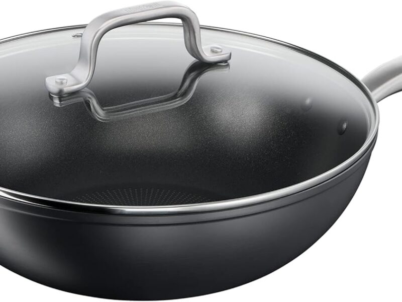 Tefal Premium Specialty Hard Anodised Wok, 32cm with Lid