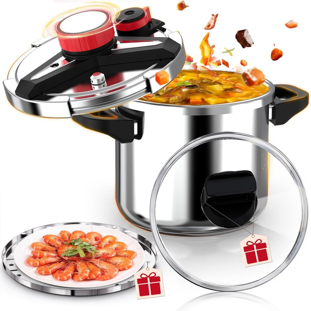 3-in-1 18/8 Stainless Steel Pressure Cooker, 8L