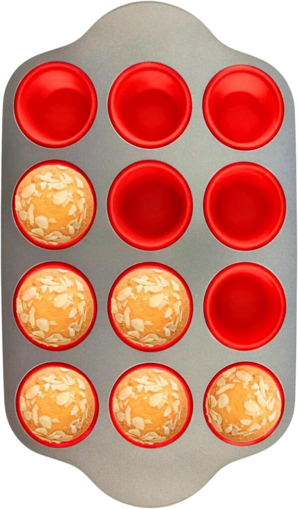 Boxiki Full-Size Steel-Framed Silicone Muffin Mould