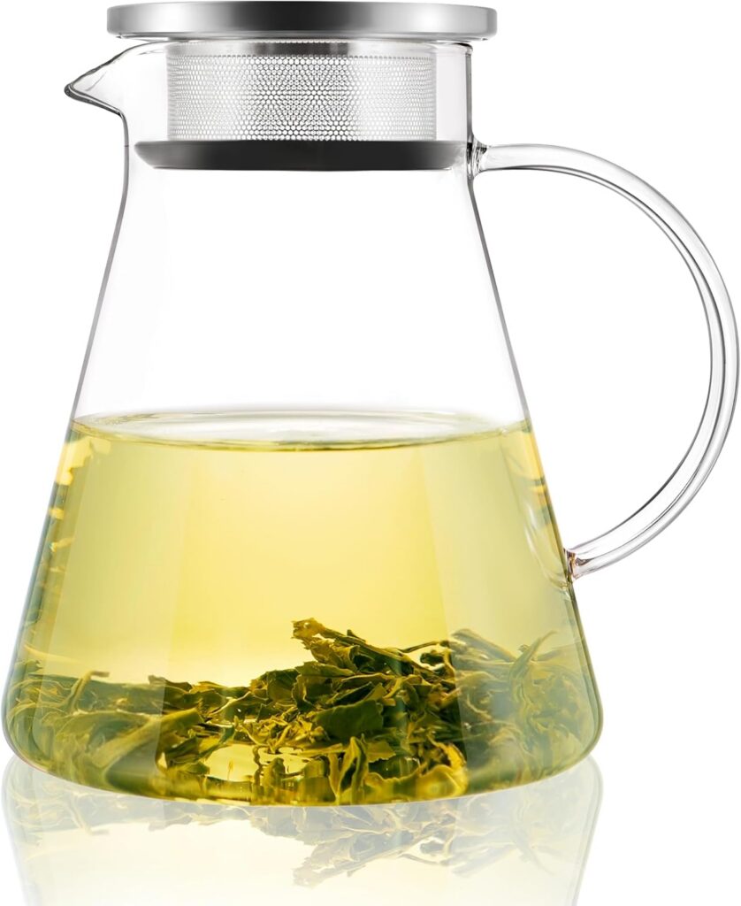 CNGLASS One-Touch Borosilicate Tea Kettle, 1200ml