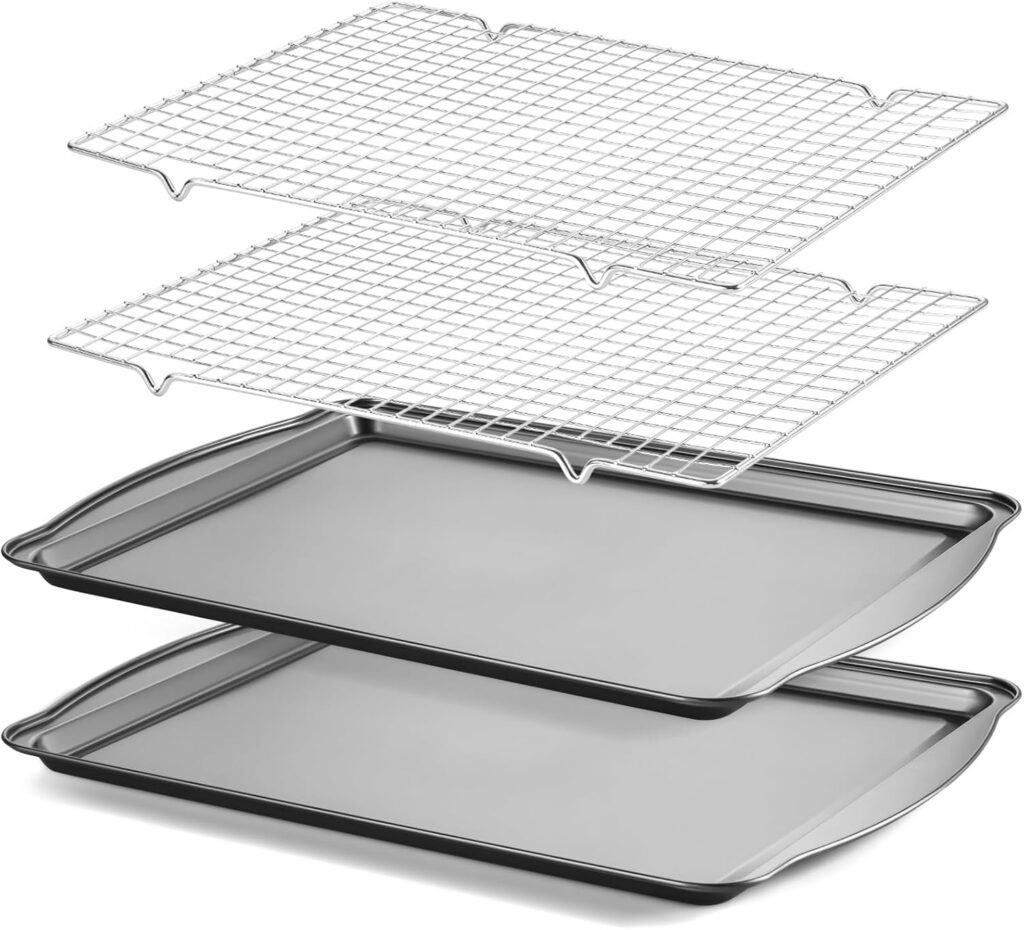 Four-Piece Non-Stick Oven Tray & Cooling Rack Set