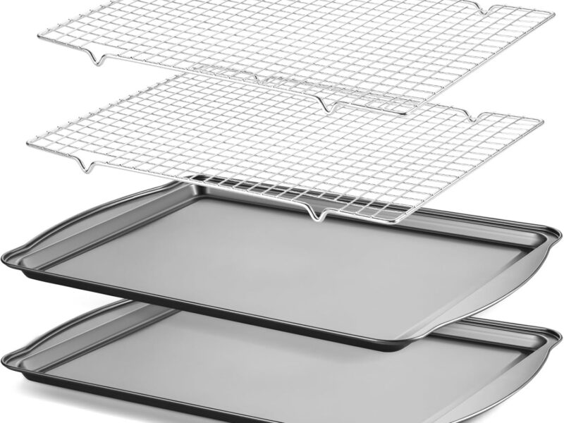 Four-Piece Non-Stick Oven Tray & Cooling Rack Set