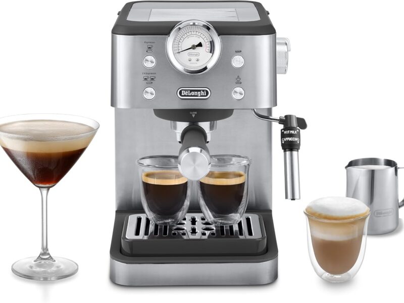 De’Longhi Linea Classic Stainless Espresso Maker, EM450.M