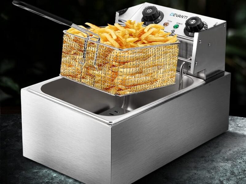 5 Star Chef Commercial Single Electric Deep Fryer, Silver