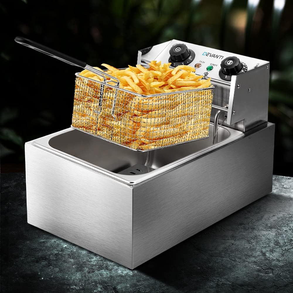5 Star Chef Commercial Single Electric Deep Fryer, Silver