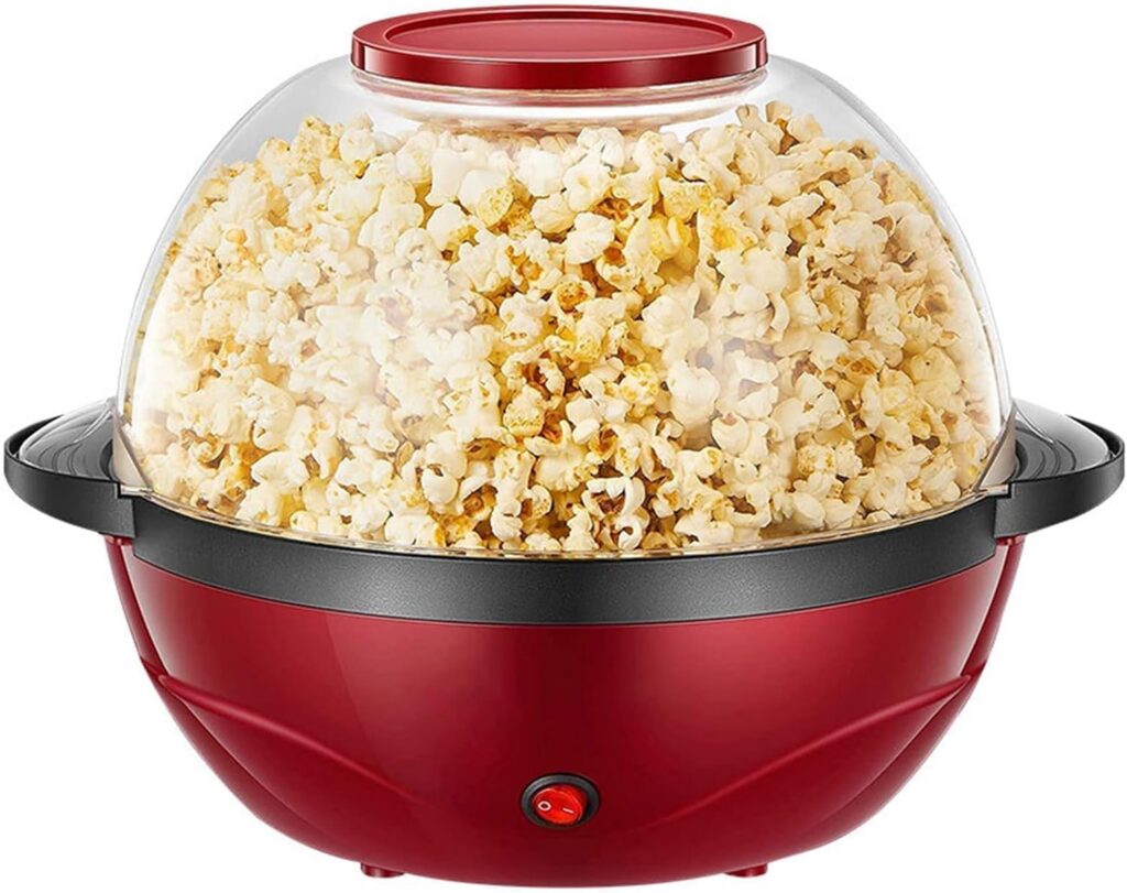 Electric 2-in-1 Popcorn Popper, 6 Quart/24 Cup, Nonstick Stirring Plate, 850W