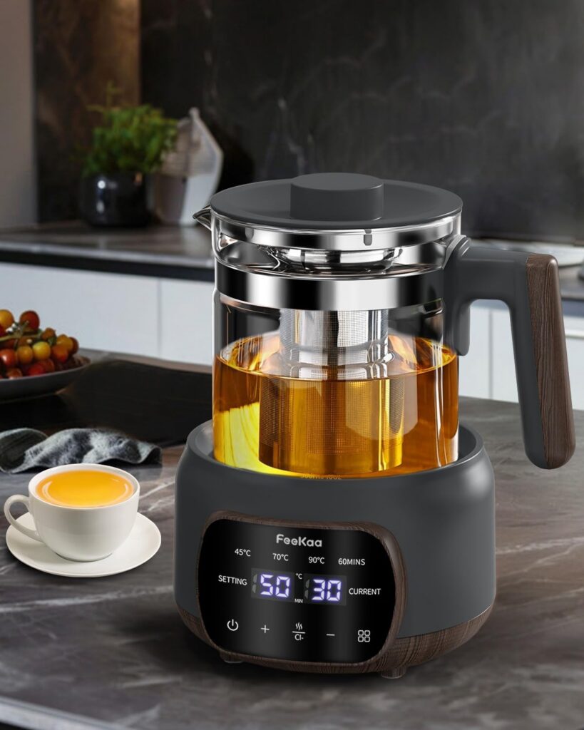 Feekaa Temperature Control Glass Tea Kettle with Infuser