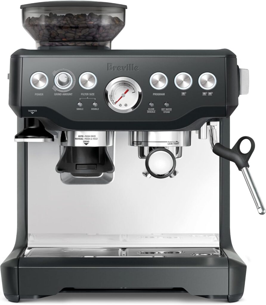 Breville Barista Express Grinder Espresso Machine, Charcoal