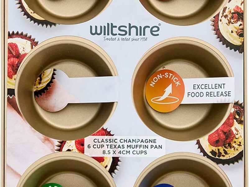 Wiltshire Champagne Gold Texas Muffin Tray, 6 Cup