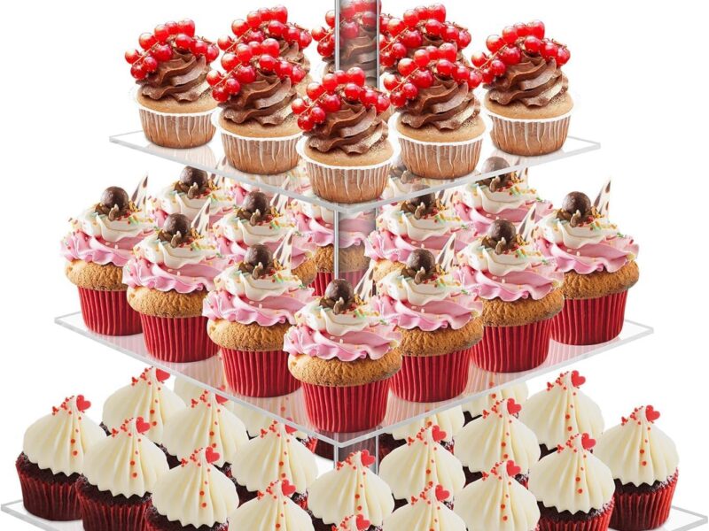 Four-Tier Square Acrylic Cupcake Stand