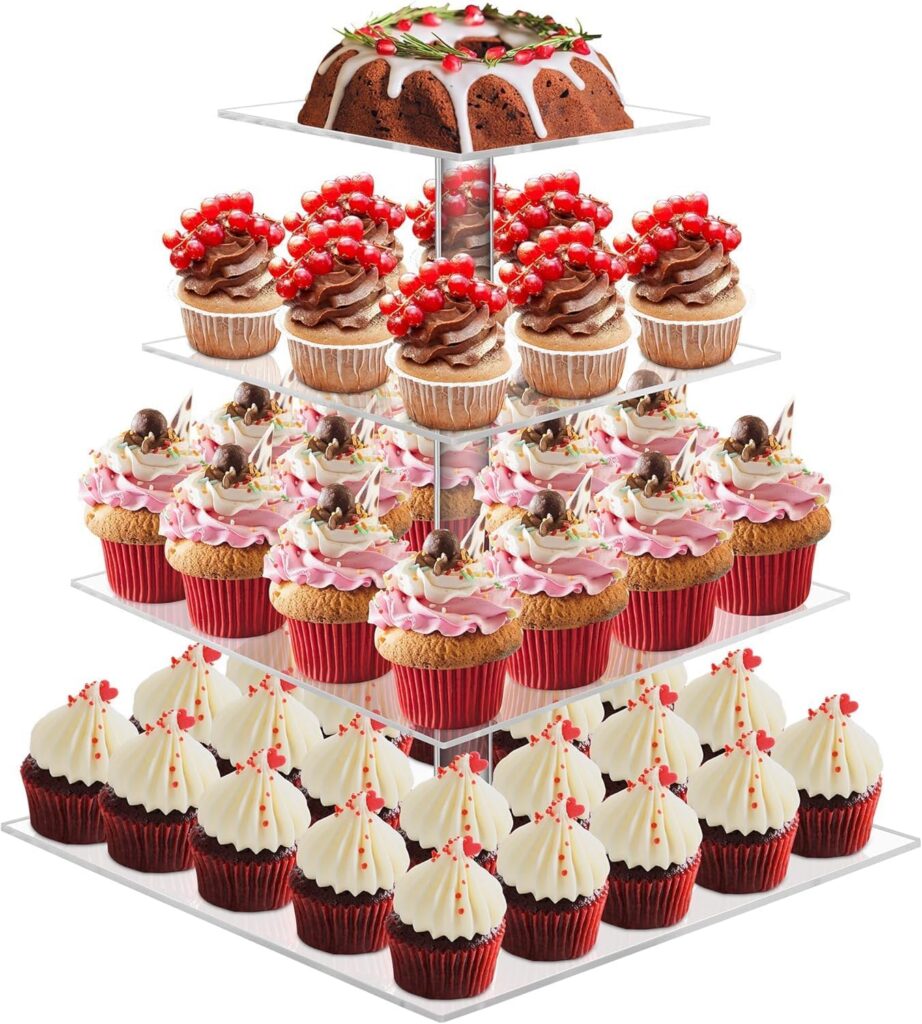 Four-Tier Square Acrylic Cupcake Stand