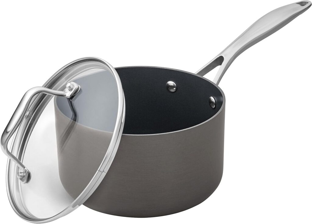 Stone & Beam Hard-Anodized Nonstick Saucepan, 1.8L with Lid
