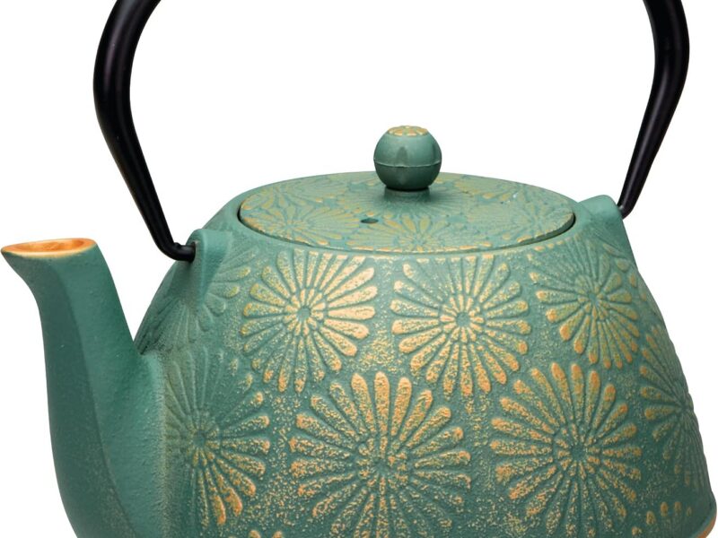 Avanti Daisy Pattern Cast Iron Tea Pot