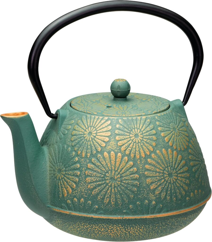 Avanti Daisy Pattern Cast Iron Tea Pot