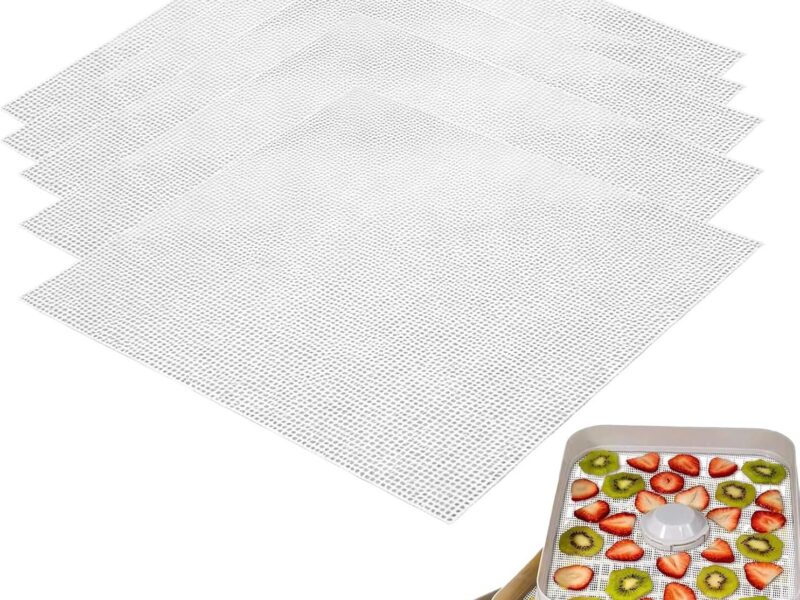 5-Piece Reusable Silicone Dehydrator Sheets, Non-Stick Drying Mats