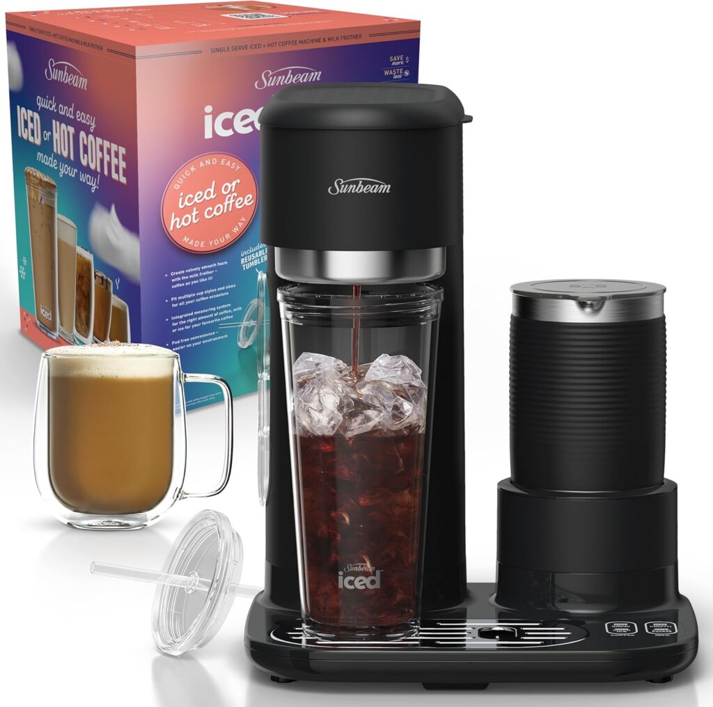 Sunbeam Iced & Hot Single-Serve Coffee Maker with Frother