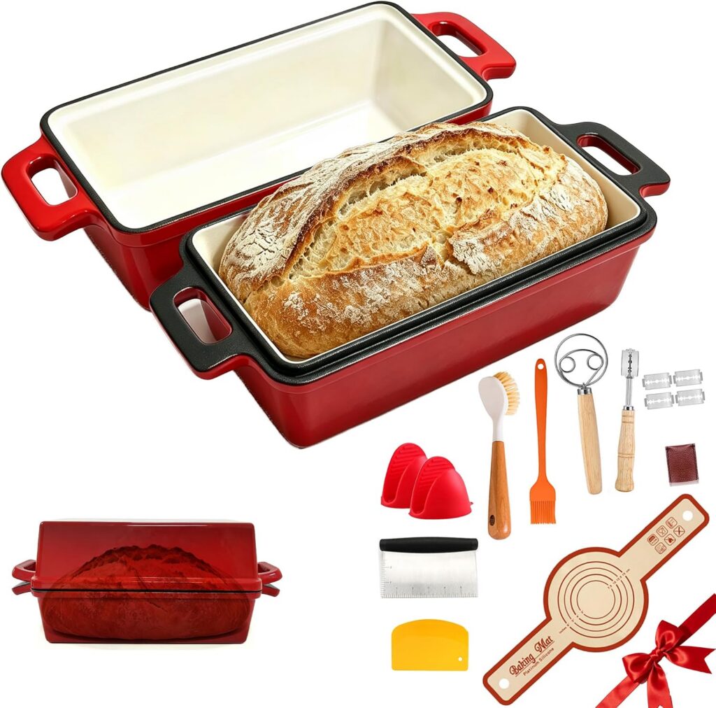 9×5 Inch Cast Iron Dutch Oven Bread Pan Set