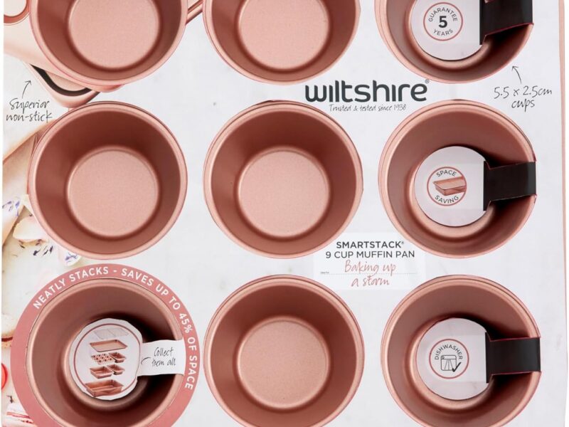 Wiltshire Smart Stack Rose Gold Muffin Tray, 9 Cup