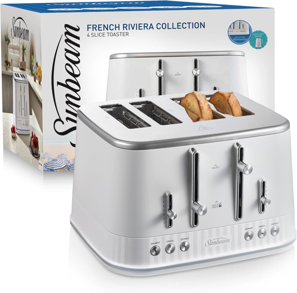 Sunbeam French Riviera 4 Slice Toaster, White