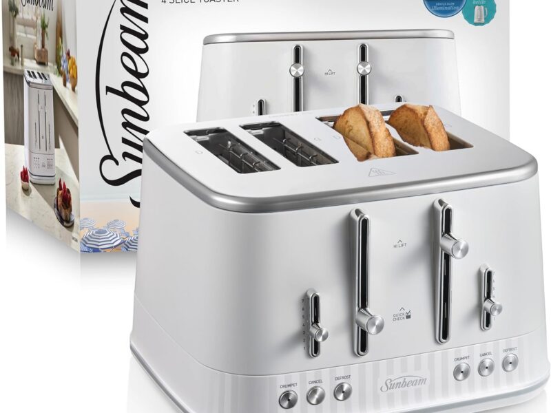 Sunbeam French Riviera 4 Slice Toaster, White