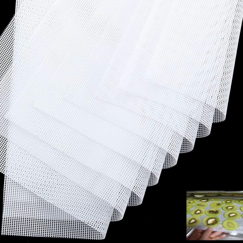 8-Piece Silicone Food Dehydrator Sheets, Non-Stick Drying Mats