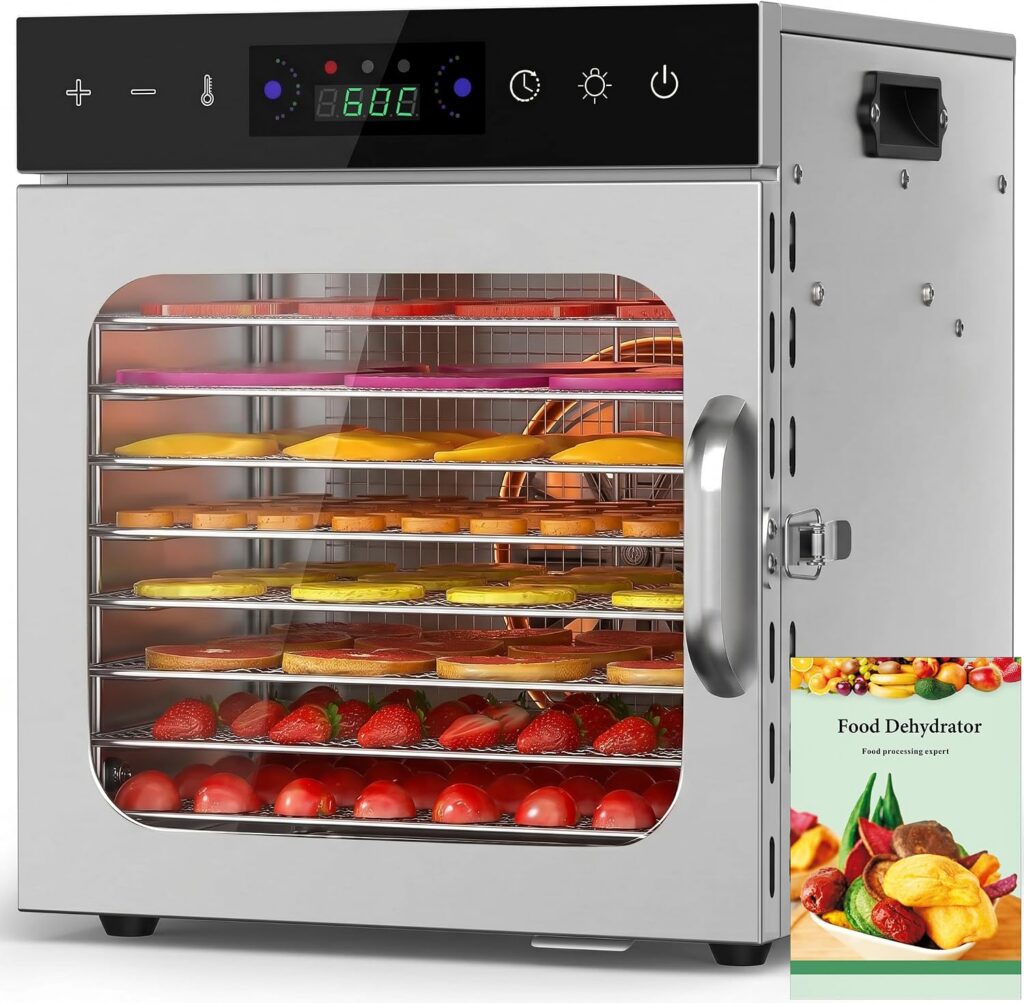 Kisfam 8-Tray Food Dehydrator, Digital Temperature Control & Timer