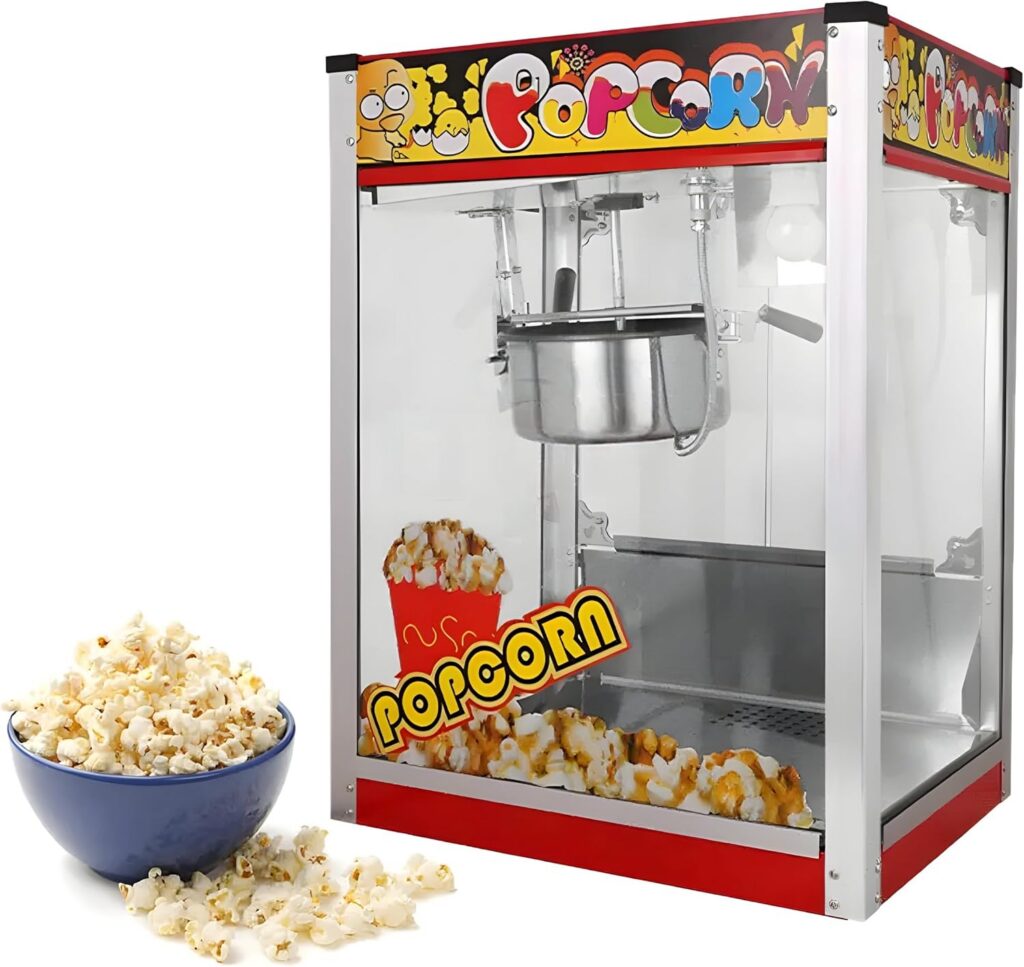 Commercial Flat Top Electric Popcorn Machine, 12oz, 1300W