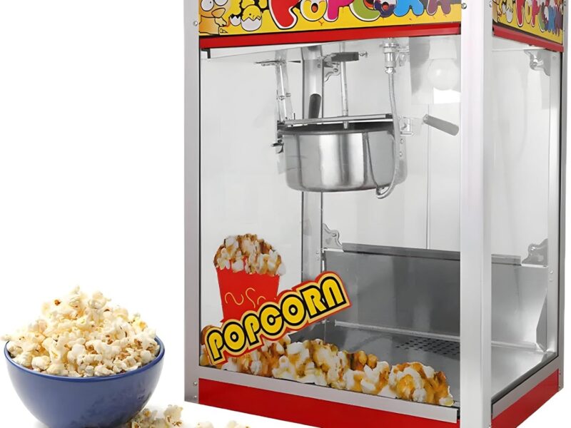 Commercial Flat Top Electric Popcorn Machine, 12oz, 1300W