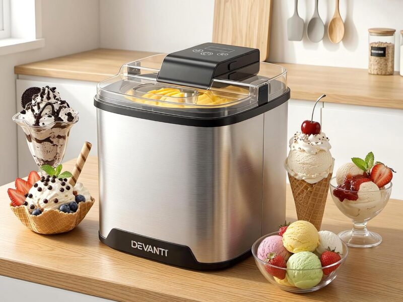 Devanti 2L Ice Cream Maker, Homemade Gelato & Sorbet