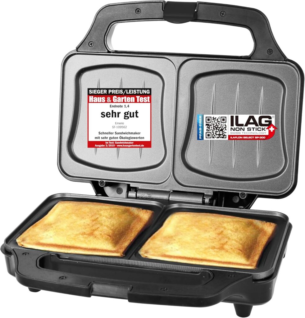 Emerio XXL Sandwich Toaster, Large Shell Shape, 900W