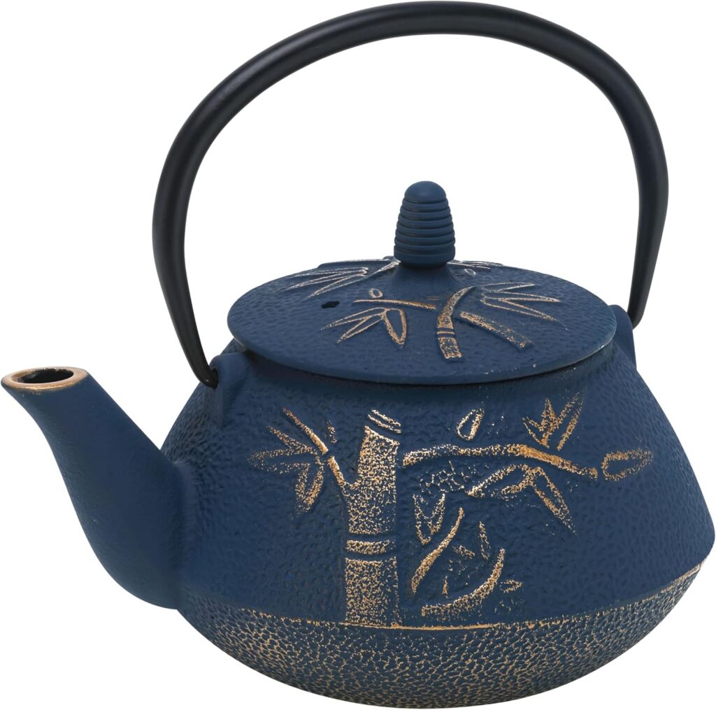 Avanti Bamboo Print Cast Iron Tea Pot with Infuser