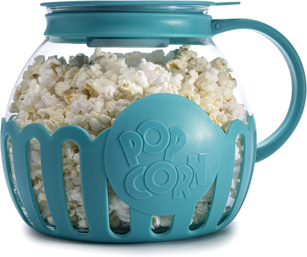 Ecolution Micro-Pop Microwave Popcorn Popper, Butter Melt Lid, 3-Quart Teal