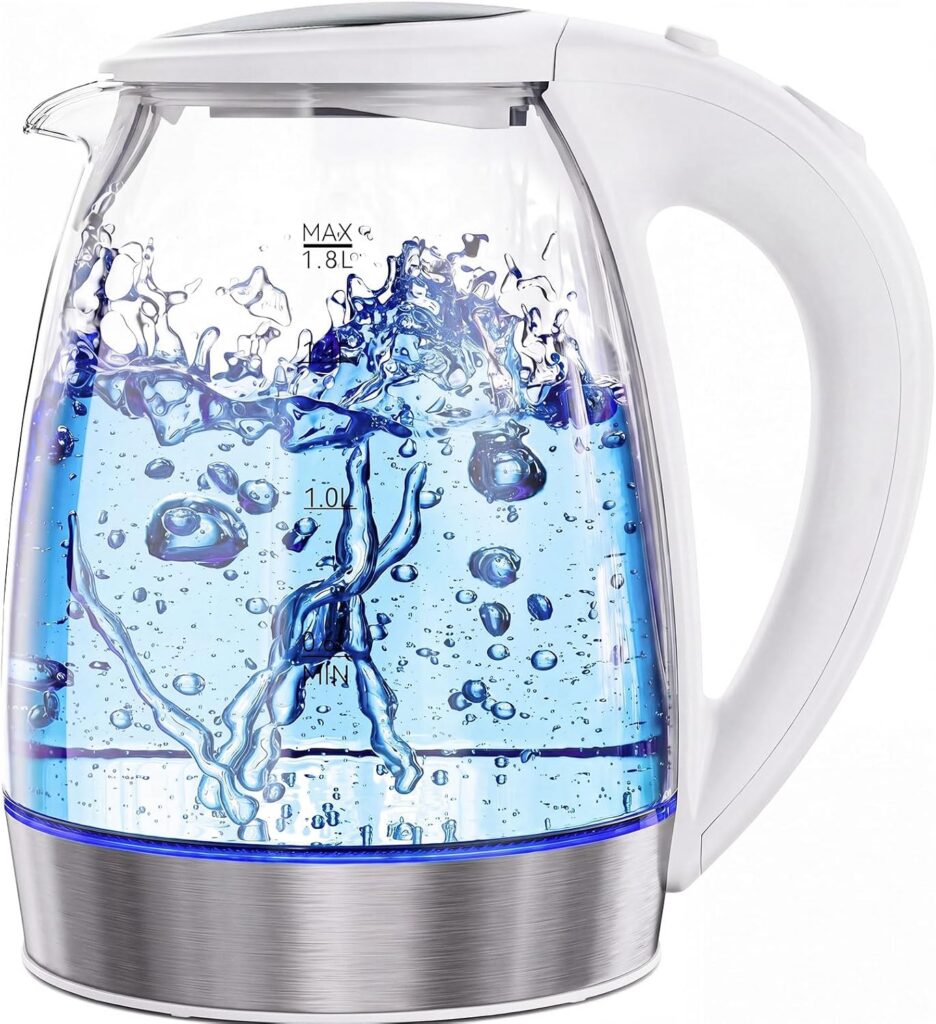 Billord 1.8L White Glass Electric Kettle