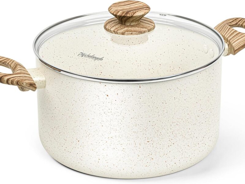 Michelangelo Nonstick Soup Cooking Pot, 5.7 Litre, Lid