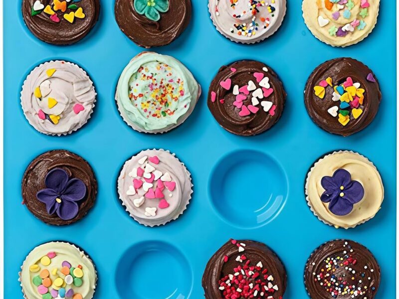 24-Cup Silicone Mini Muffin Mould, Dishwasher Safe