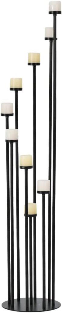 Fullvaseer Black Metal 9 Arm Floor Standing Candelabra Candle Holder