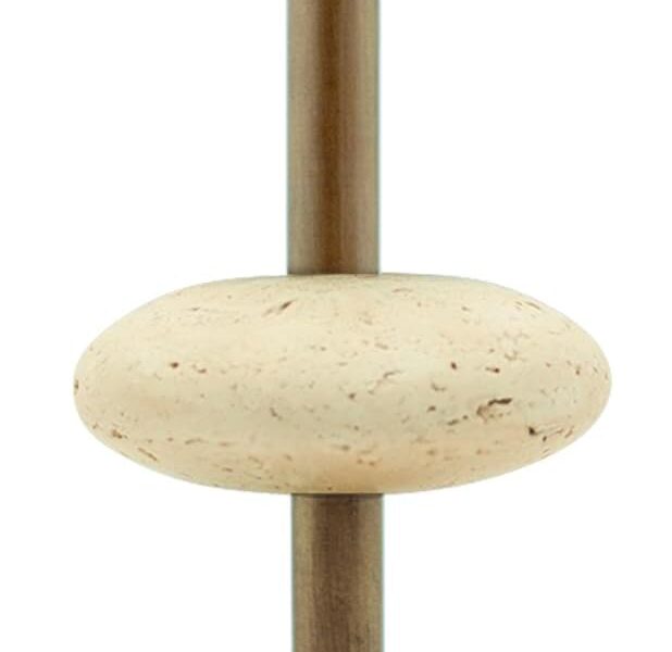 Nexotique Beige Travertine Stone 7.7 Inch Candlestick Holder