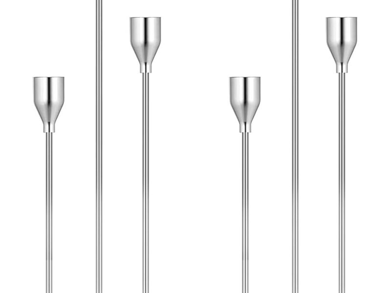 Answaily Silver Cast Iron 6 Taper Candle Holders