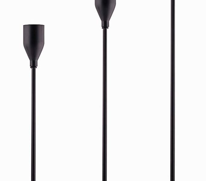 SUJUN Matte Black Metal 3 Taper Candle Holders