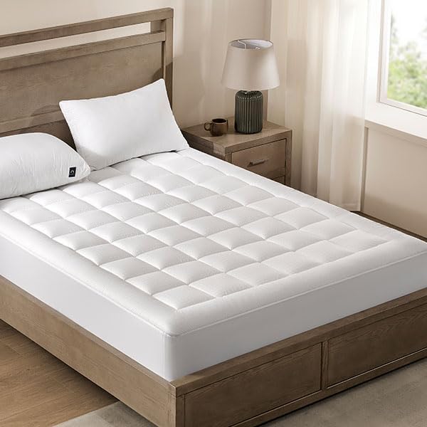 ACCURATEX Cotton Quilted Mattress Topper, King, 450GSM